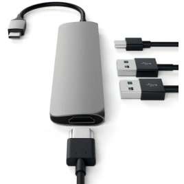 Хаб Satechi Slim Aluminum Type-C Multi-Port Adapter 4K HDMI (ST-CMAM) Space gray