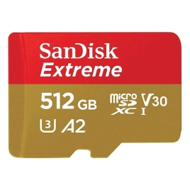 Карта памяти Sandisk Extreme 512GB MicroSDXC Class 10/UHS-I/U3/V30/A2/170 Мб/с SDSQXA1-512G-GN6MA