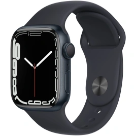 Смарт-часы Apple Watch Series 7 GPS 45mm Midnight/Black Sport Band (MKN53)