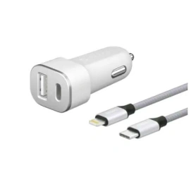 Автомобильное зарядное устройство Deppa 18W USB-A/USB-C 11292 White