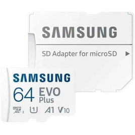 Карта памяти Samsung Micro SecureDigital 64Gb SDXC Samsung Evo Plus class10 UHS-I U3 (MB-MC64SA)