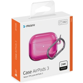 Силиконовый чехол Deppa с карабином для AirPods 3 (47339) Pink