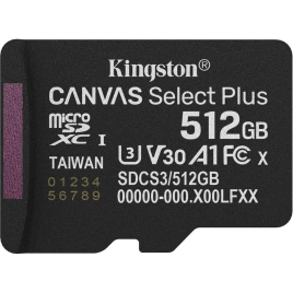 Карта памяти Kingston Canvas Select Plus 512Gb MicroSDXC (SDCS3/512GBSP)