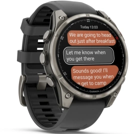 Смарт-часы Garmin Fenix 8 Pro 47mm Amoled Sapphire Lens Tinanium With Graphite/Black Silicone Band (010-03198-11)