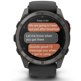 Смарт-часы Garmin Fenix 8 Pro 51mm Microled Sapphire Lens Carbon Grey DLC Tinanium With Black/Pebble Gray Silicone (010-03380-01)