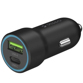 Автомобильное зарядное устройство Deppa 20W USB-A/USB-C 11298 Black