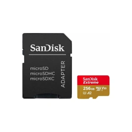 Карта памяти Sandisk Extreme 256GB MicroSDXC Class 10/UHS-I/U3/V30/A2/160 Мб/с SDSQXA1-256G-GN6MA