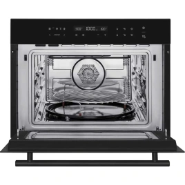 Встраиваемый компактный духовой шкаф с СВЧ Weissgauff OE 446 Black Edition Black