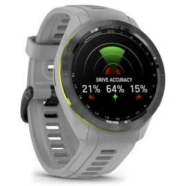 Смарт-часы Garmin Approach S70 42mm (010-02746-01) Black/Amp Yellow with Powder Gray Silicone Band