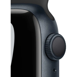 Смарт-часы Apple Watch Series 7 GPS 45mm Midnight/Black (Темная ночь/Черный) Nike Sport Band (MKNC3RU/A)