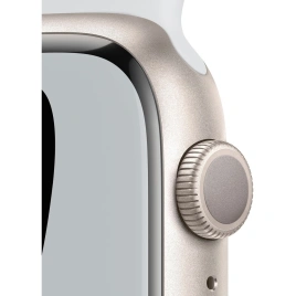 Смарт-часы Apple Watch Series 7 GPS 45mm Starlight/Grey (Сияющая звезда/Серый) Nike Sport Band (MKNA3RU/A)