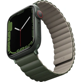 Ремешок Uniq Revix reversible Magnetic для Apple Watch 44/45/49 Green/Taupe