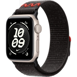 Смарт-часы Apple Watch SE (2025) 44mm Starlight Aluminum Case with Midnight Black Nike Sport Loop