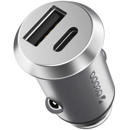 Автомобильное зарядное устройство Deppa 30W USB-A/USB-C 11212 Silver