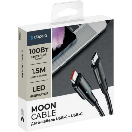 Кабель Deppa USB-C/USB-C 1,5m Black (72524)