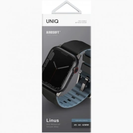 Ремешок Uniq Linus Airsoft Silicone 45mm Apple Watch Black (45MM-LINUSBLK)