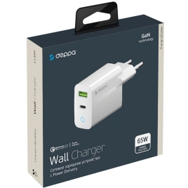 Сетевое зарядное устройство Deppa 65W USB-A/USB-C 11397 White