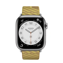 Смарт-часы Apple Watch Hermes Series 7 GPS + Cellular 41mm Silver Stainless Steel Case with Jumping Single Tour Kraft/Lime