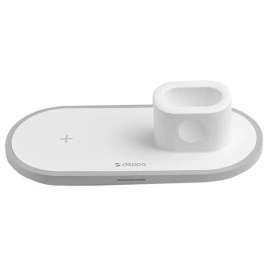 Беспроводное зарядное устройство Deppa 17.5W iPhone, Apple Watch, Airpods 24006 White
