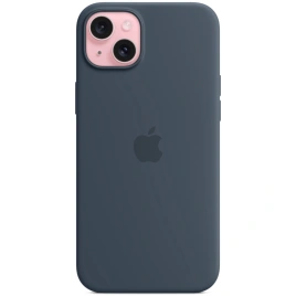 Силиконовый чехол Apple MagSafe для iPhone 15 Plus Storm Blue