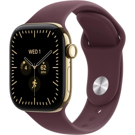 Смарт-часы Apple Watch Series 12 42mm Radiant Gold Titanium Case with Burgundy Sport Band M/L