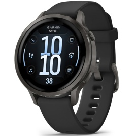 Смарт-часы Garmin Venu 4 41mm Slate Bezel With Black Silicone Band (010-03013-02)