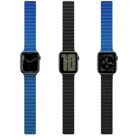 Ремешок Uniq Revix reversible Magnetic для Apple Watch 44/45/49 Blue/Black