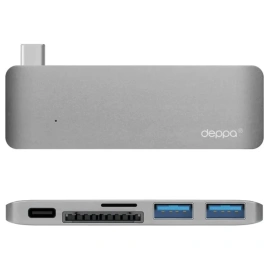 Хаб Deppa USB-C 5 в 1 (72217) Space Gray