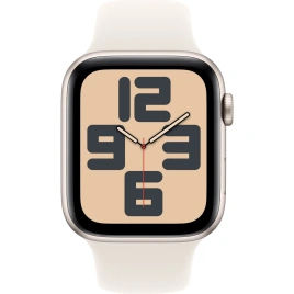 Смарт-часы Apple Watch SE (2024) 44mm Starlight Aluminium Case with Starlight Sport Band S/M (MXEU3)