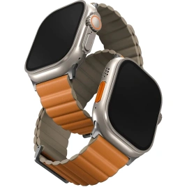 Ремешок Uniq Revix Premium для Apple Watch 44/45/49 Orange/Khaki