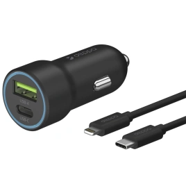 Автомобильное зарядное устройство Deppa 20W USB-A/USB-C 11297 Black