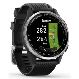 Смарт-часы Garmin Approach S44 44mm (010-03009-00) Silver/Black Silicone Band