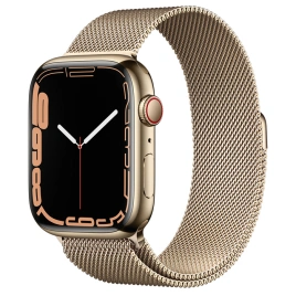 Смарт-часы Apple Watch Series 7 GPS + Cellular 41mm Gold Stainless Steel Case with Milanese Loop Gold (MKHH3/MKJ03)