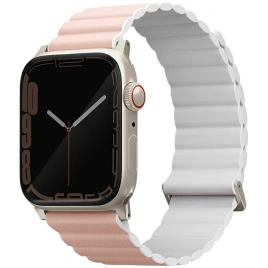Ремешок Uniq Revix Premium для Apple Watch 44/45/49 Pink/White