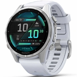 Смарт-часы Garmin Fenix 8 43mm Amoled (010-02903-00) Silver with Whitestone Silicone Band