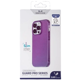 Чехол прозрачный Keephone для iPhone 14 Pro Max Guard Pro Series Ultra Slim Violet Crystal Clear
