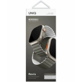 Ремешок Uniq Revix reversible Magnetic для Apple Watch 44/45/49 Grey/White