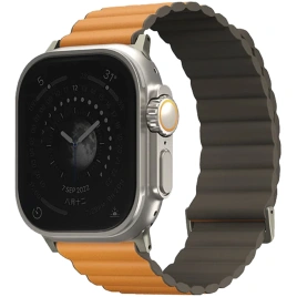 Ремешок Uniq Revix Premium для Apple Watch 44/45/49 Orange/Khaki