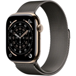 Смарт-часы Apple Watch Series 11 42mm Gold Titanium Case with Slate Milanese Loop