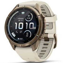 Смарт-часы Garmin Fenix 9 Pro 43mm Amoled (010-04335-21) Autumn Gold Titanium with Cream/French Gray Silicone Band (inReach)