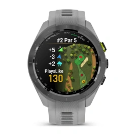 Смарт-часы Garmin Approach S70 42mm (010-02746-01) Black/Amp Yellow with Powder Gray Silicone Band
