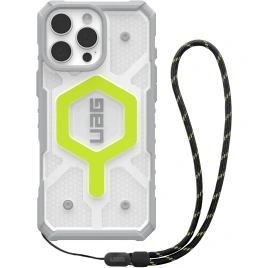 Чехол UAG MagSafe Pathfinder Clear для iPhone 16 Pro Max (с шнурком) Active Neon Lanyard