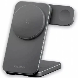 Беспроводное зарядное устройство EnergEA MagTrio 2 Ultra Portable 3in1 Qi2 MagSafe Gunmetal