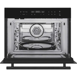 Встраиваемый компактный духовой шкаф с СВЧ Weissgauff OE 446 Black Edition Black
