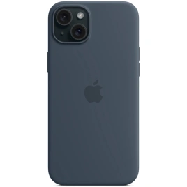 Силиконовый чехол Apple MagSafe для iPhone 15 Plus Storm Blue