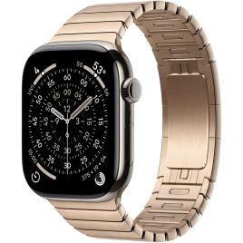 Смарт-часы Apple Watch Series 11 46mm Natural Titanium Case with Gold Link Bracelet