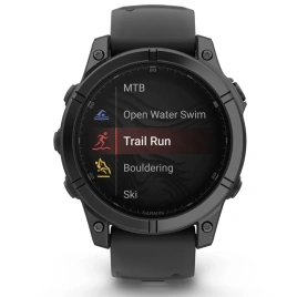 Смарт-часы Garmin Fenix E 47mm Amoled Slate Gray Steel With Black Silicone Band (010-03025-01)