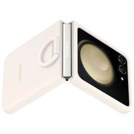 Чехол Samsung Series для Galaxy Z Flip 5 Silicone Case with Ring Creme