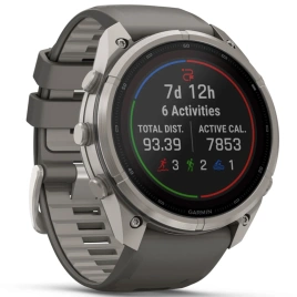 Смарт-часы Garmin Fenix 9 Pro 51mm Solar (010-04339-01) Titanium with Pebble Gray/Silver Gray Silicone Band (inReach)
