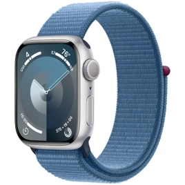 Смарт-часы Apple Watch Series 9 45mm Silver Aluminum Case with Winter Blue Sport Loop (MR9F3)